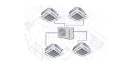 Fujiplus Multi Kaset İnverter Klima 36000 Btu 1 Dış + 4 İç Ünite 12000 + 12000 + 12000 + 12000 Btu