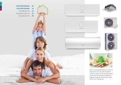 Bosch Multi Kanallı İnverter Klima 42000 Btu 1 Dış + 5 İç Ünite 9000 + 9000 + 12000 + 12000 + 12000Btu