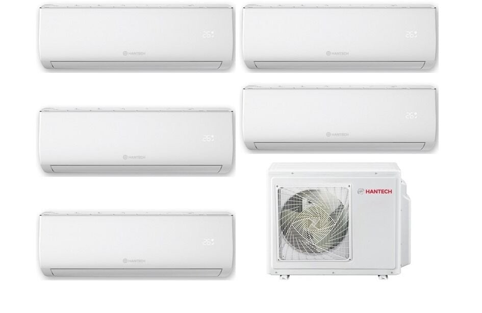 Hantech Multi Split İnverter Klima 42000Btu 1 Dış +5 İç 9000+9000+9000+12000+24000 Btu