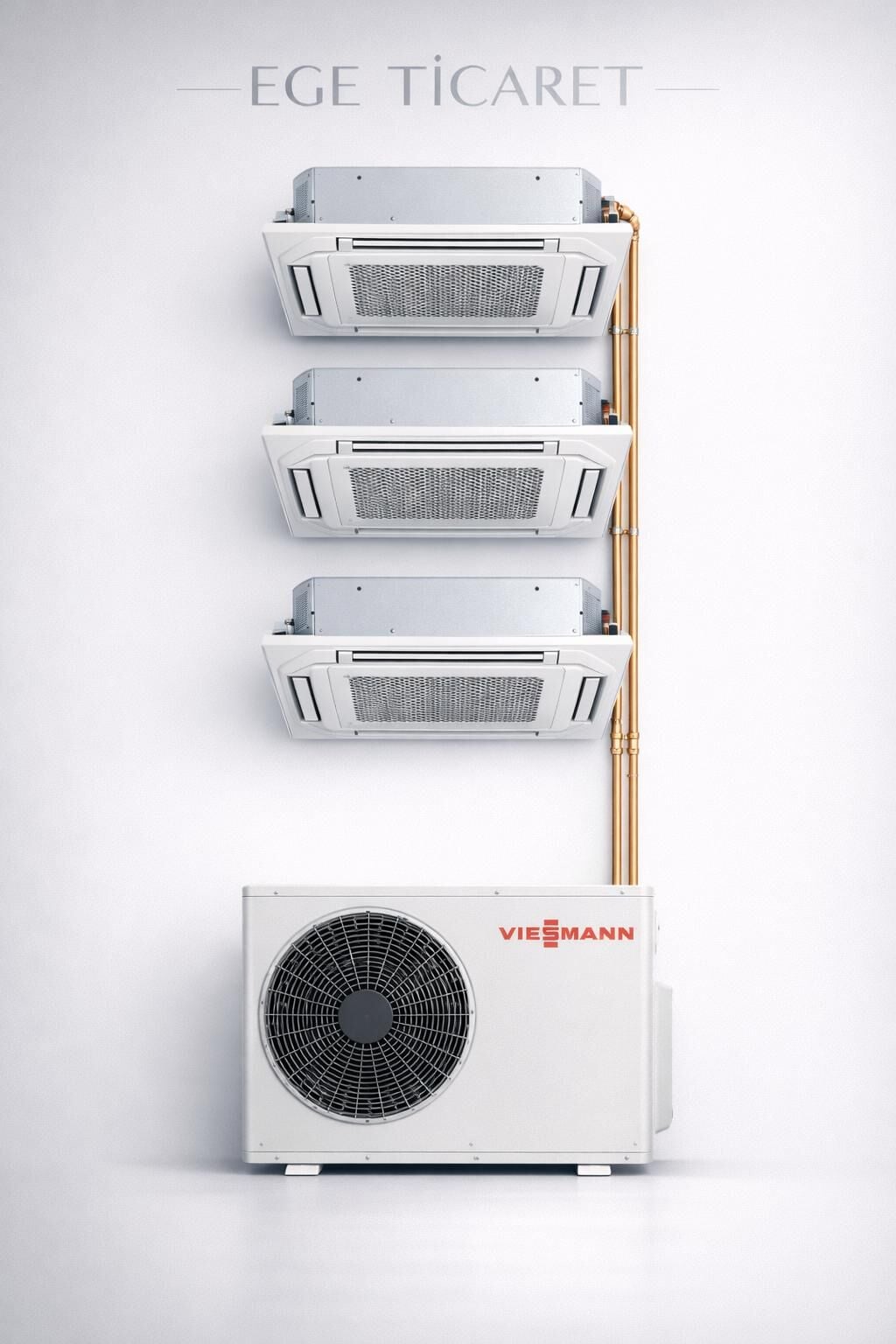 Viessmann Multi Kaset İnverter Klima 27000 Btu 1 Dış + 3 İç Ünite 12000 + 12000 + 12000Btu