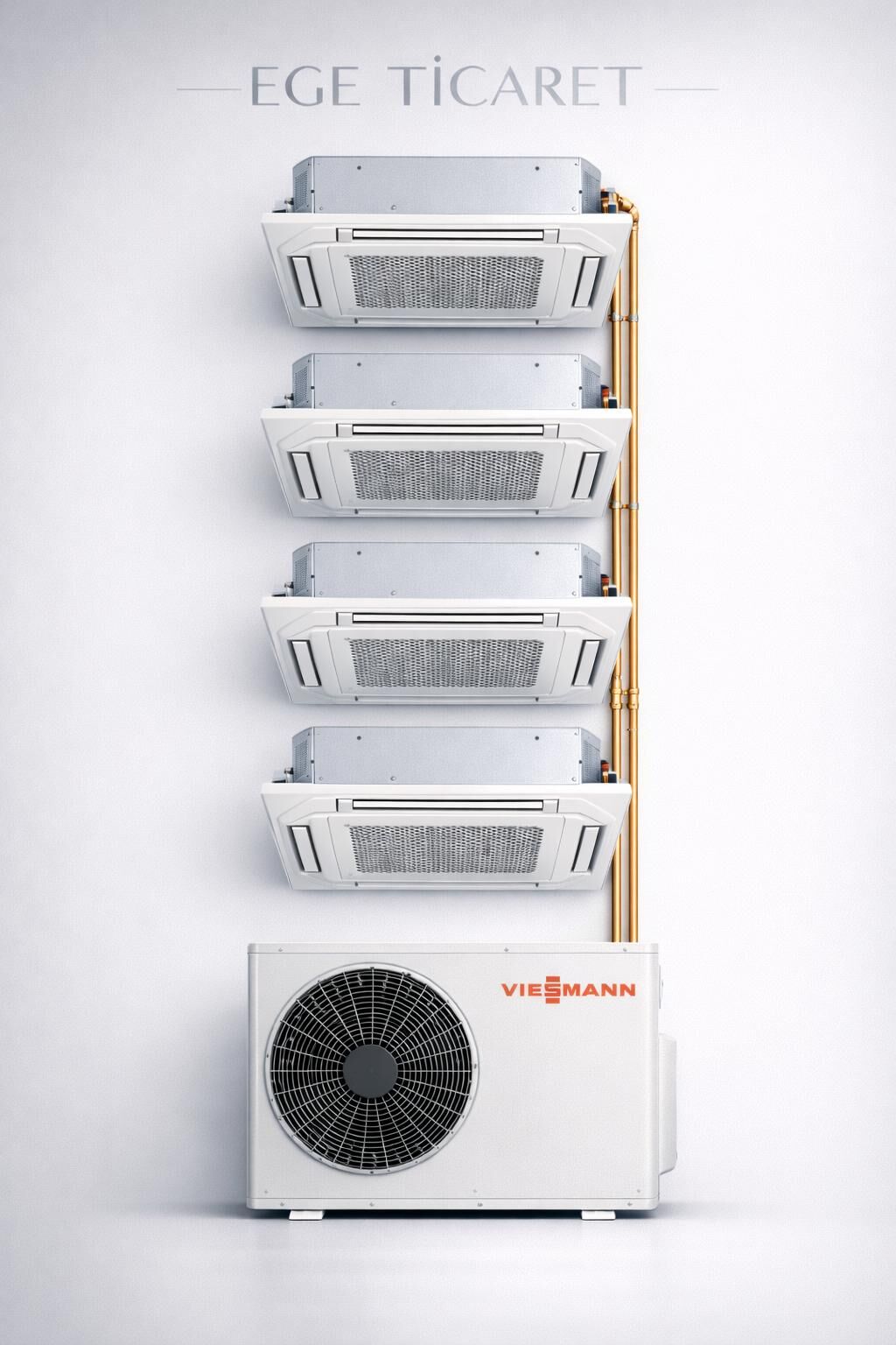 Viessmann Multi Kaset İnverter Klima 35000 Btu 1 Dış + 4 İç Ünite 12000 + 12000 + 12000 + 12000Btu