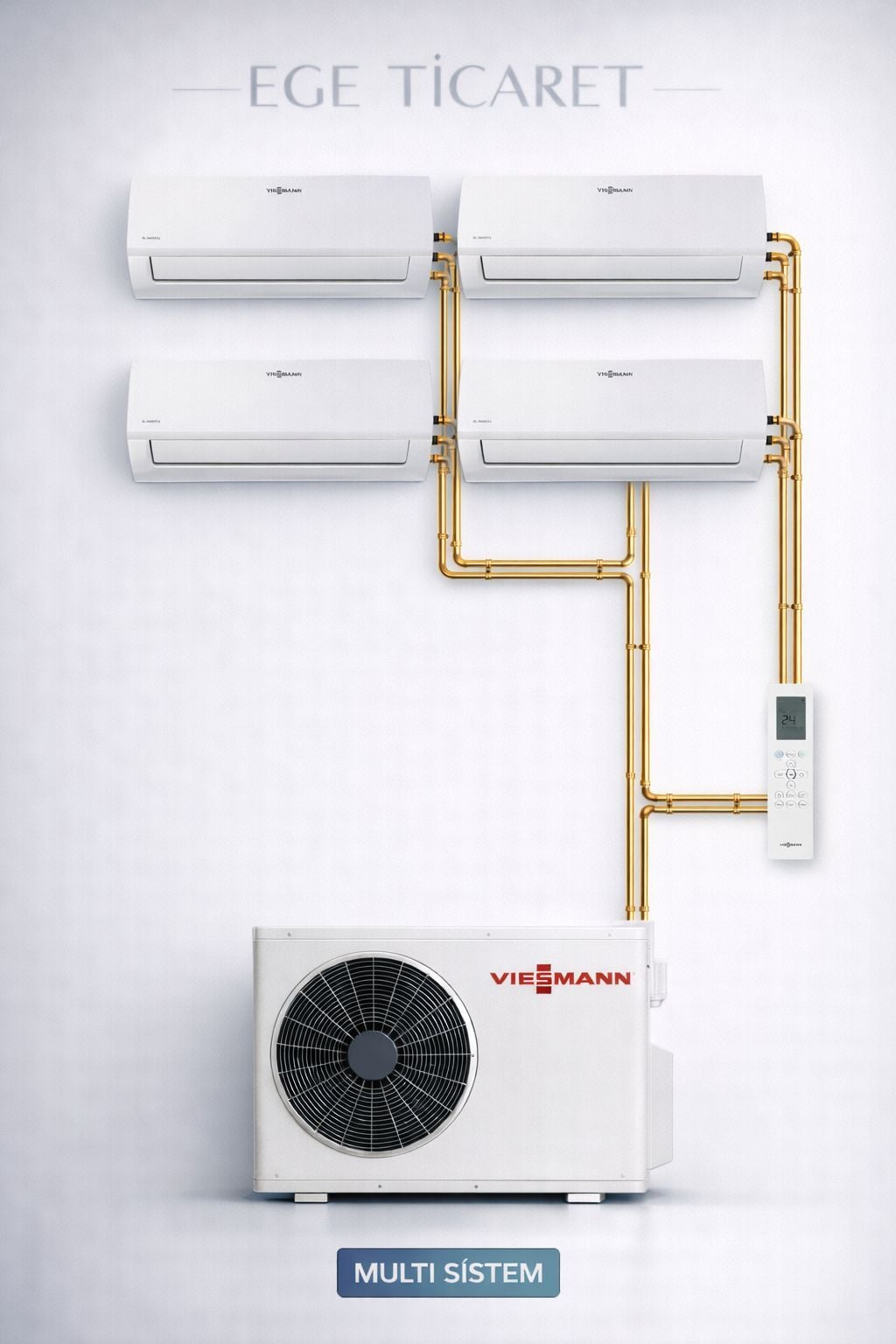 Viessmann Multi split İnverter Klima 24000 Btu 1 Dış + 4 İç Ünite 9000 + 9000 + 9000 + 9000Btu
