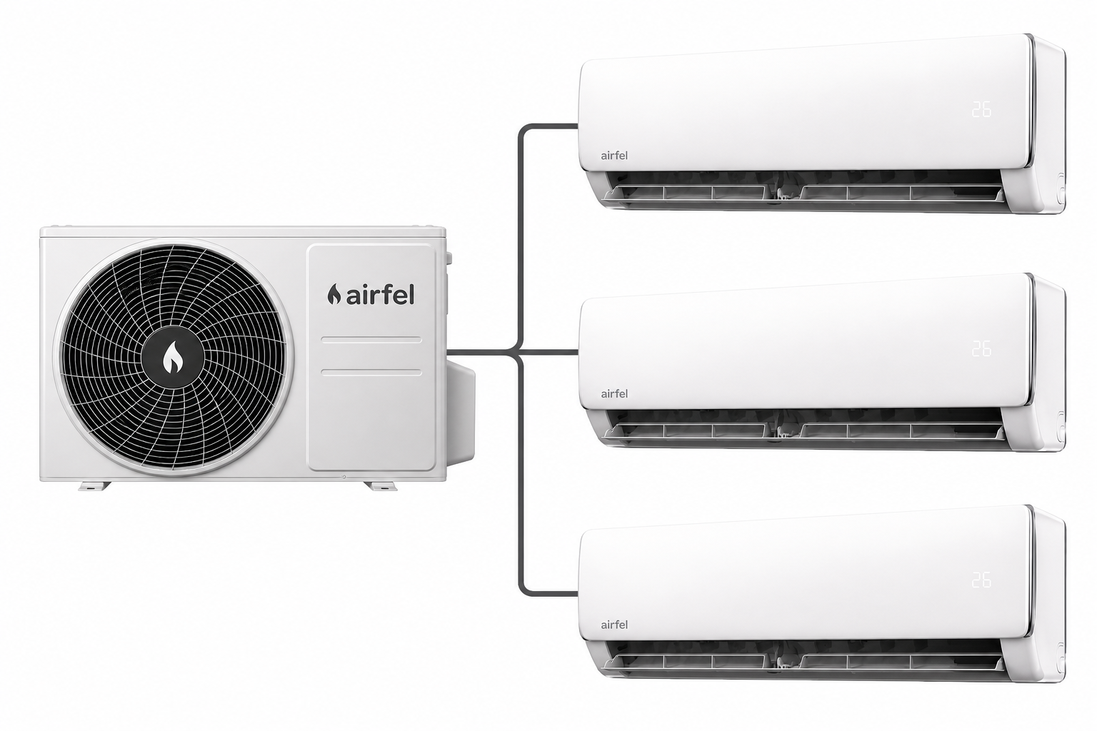 AİRFEL MULTİ KLİMA VİSTA SERİSİ 12+12+12 İÇ 3LMX80 DIŞ (MONTAJ DAHİL)