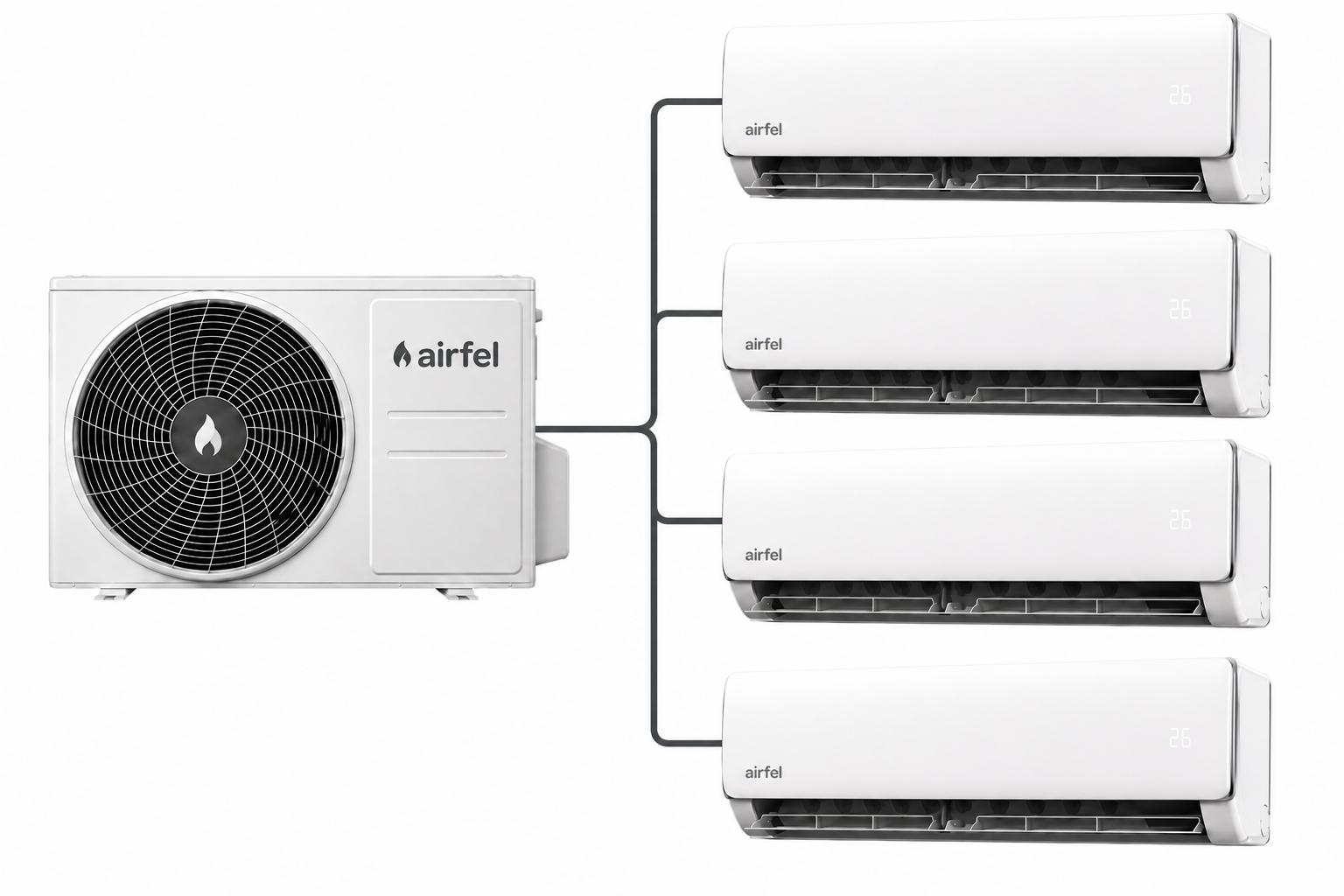 AİRFEL MULTİ KLİMA VİSTA SERİSİ 9+9+12+18 İÇ 4LMX105 DIŞ (MONTAJ DAHİL)