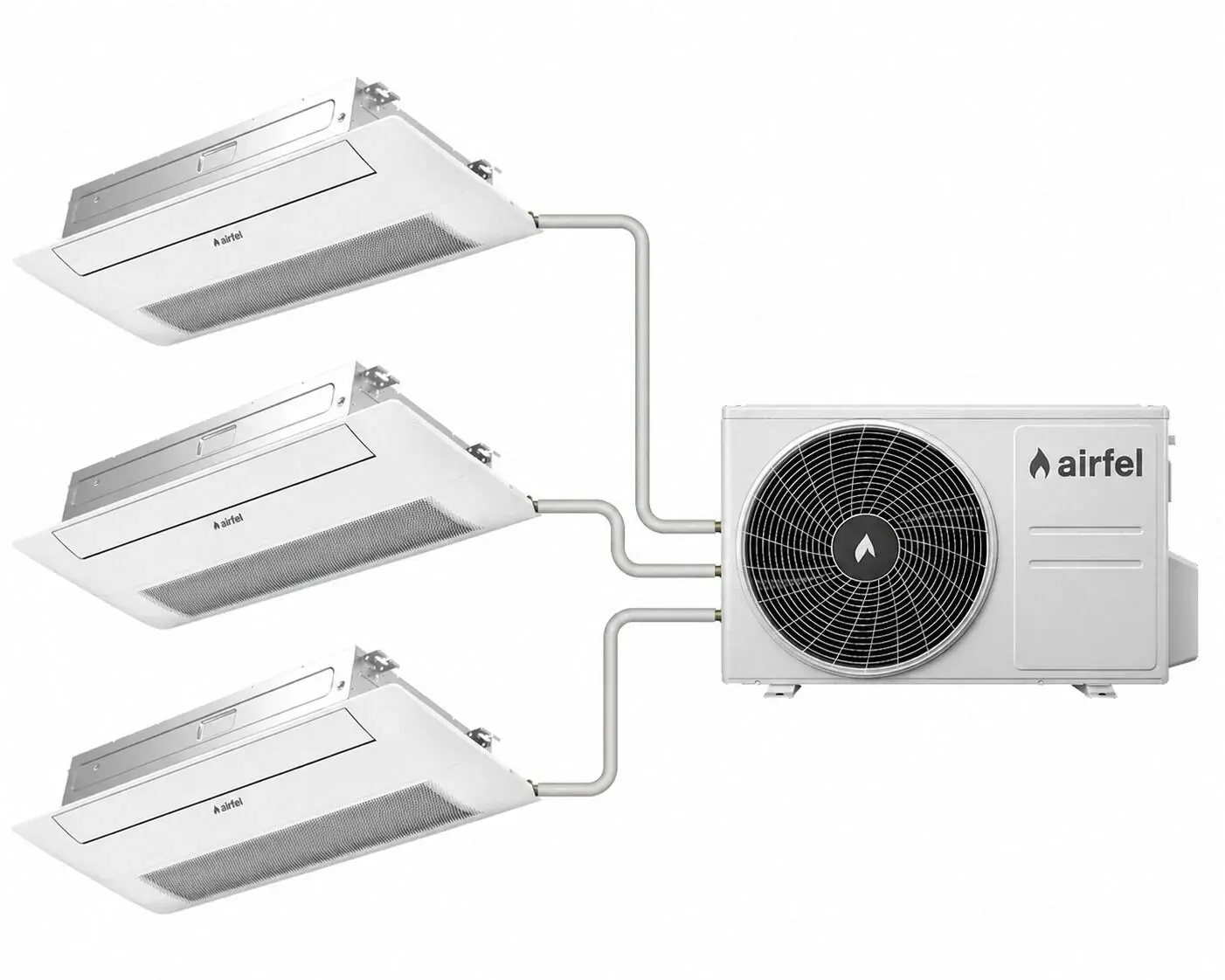 AİRFEL MULTİ 4LMX105N 36.000 BTU/h DIŞ 18 + 18 + 12 İÇ TEK YÖN KASET TİPİ KLİMA (MONTAJ DAHİL)
