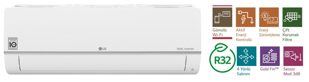 Lg S3-M09JA2FA Dual Plus 9.000 Btu R32 Gaz A++ İnverter Klima