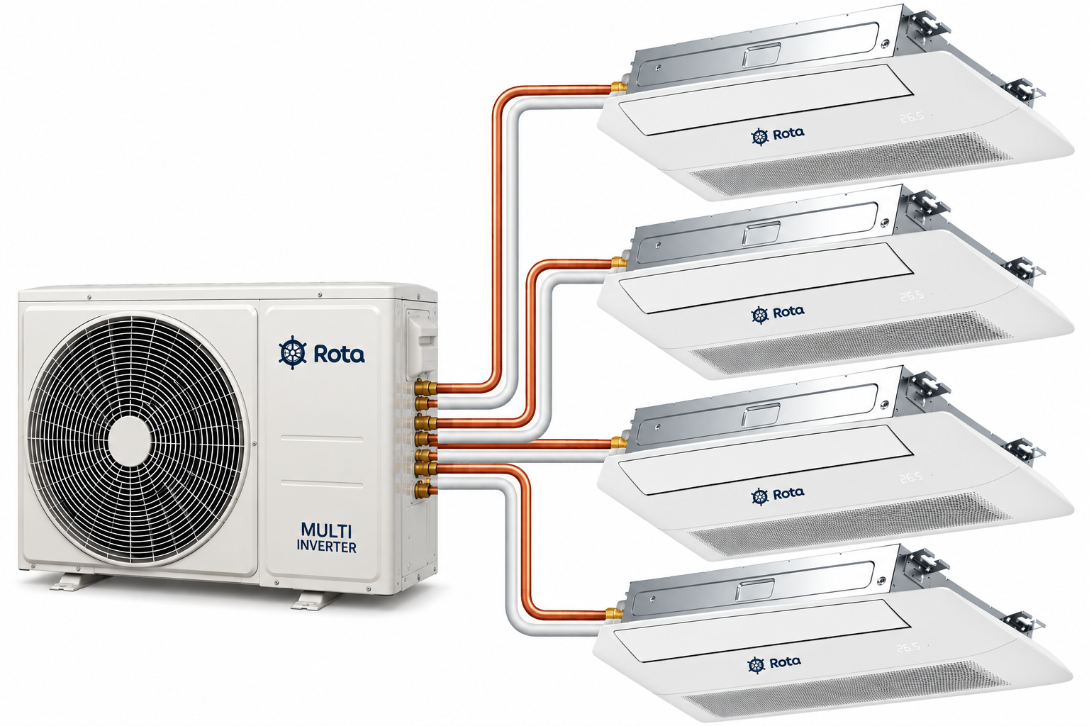 ROTA MULTİ TEK YÖN KASET 9+9+9+18 İÇ 36000 BTU DIŞ