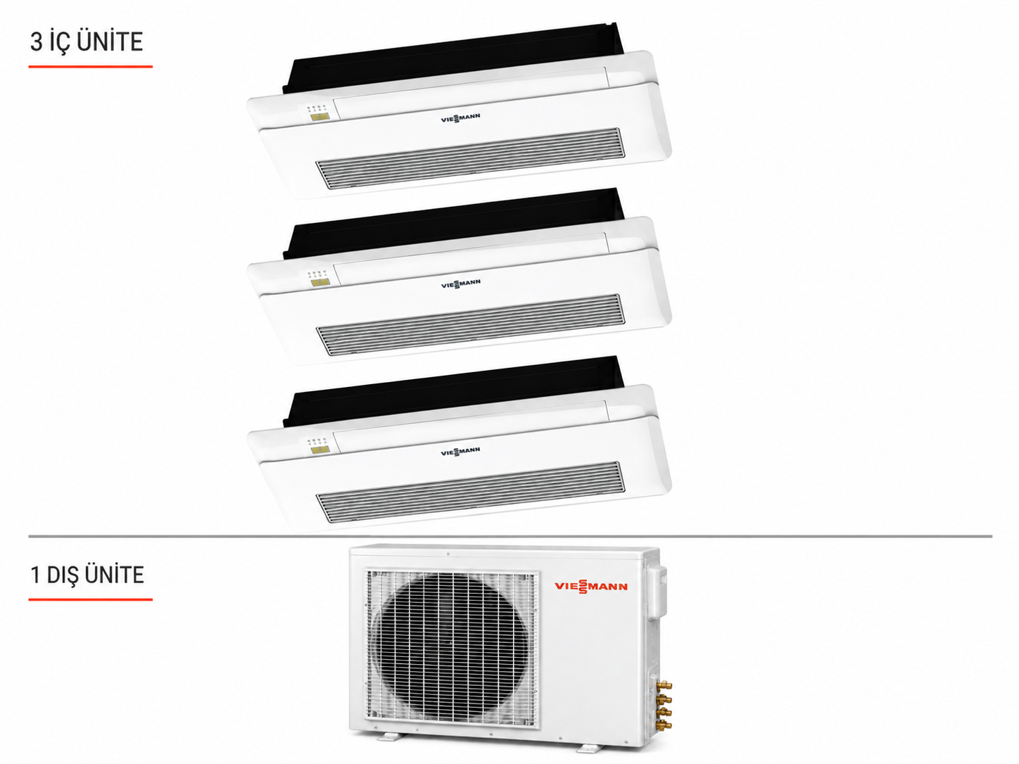Viessmann Vitoclima Multi Tek Yön Kaset 9+9+21 iç 35 (O4F3100M3) dış